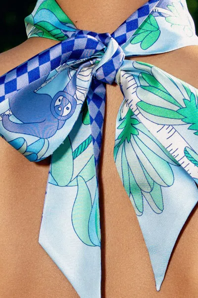 Jessie Zhao New York Silk Skinny Scarf Jungle Party