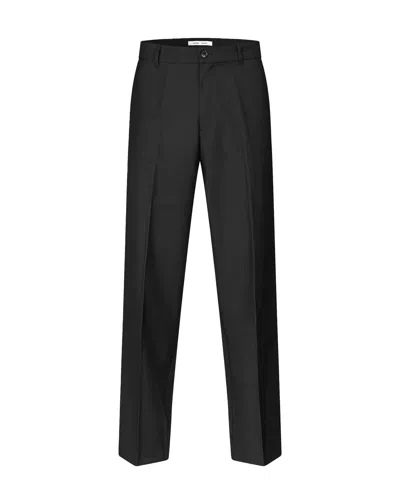Samsoe & Samsoe Straight-leg Wool Trousers In Black