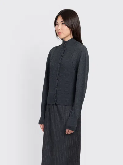 Amomento Blocking Button Up Cardigan In Gray