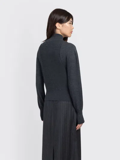 Amomento Blocking Button Up Cardigan In Gray