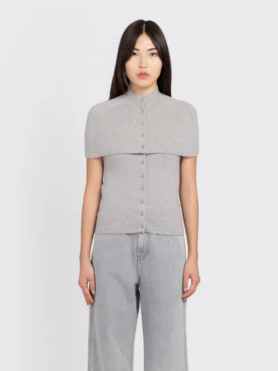 Amomento Cape Top & Bandeau Set In Gray