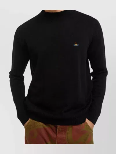 Vivienne Westwood Long Sleeve Mock Neck Knit Sweater In Black