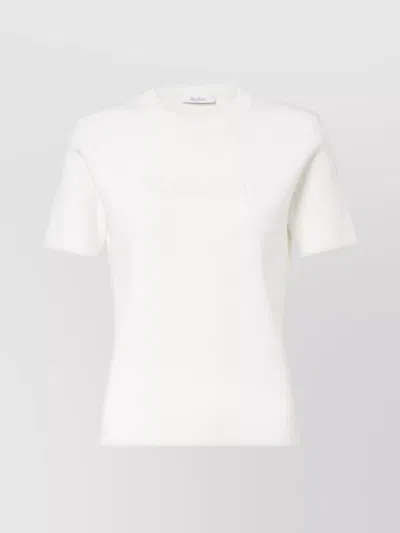Max Mara Adelio Crepe T-shirt With Logo In White