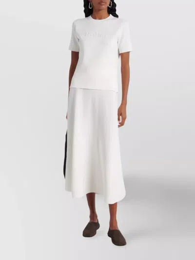 Max Mara Adelio Crepe T-shirt With Logo In White