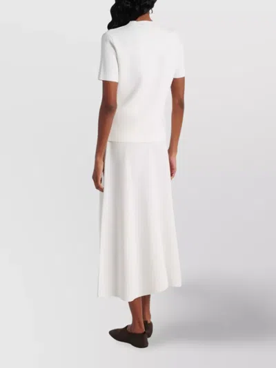 Max Mara Adelio Crepe T-shirt With Logo In White
