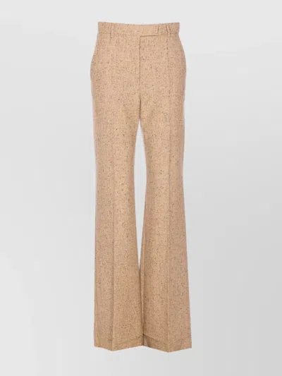 Valentino Pantalone A Palazzo In Lana Sabbia Melangé Donna In Nude
