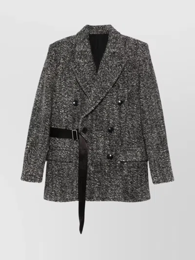 Isabel Marant Womens Atrium Ezzia Double-breasted Wool-blend Jacket Black Ecru In Gray