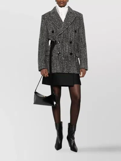 Isabel Marant Womens Atrium Ezzia Double-breasted Wool-blend Jacket Black Ecru In Gray