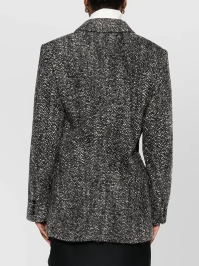 Isabel Marant Womens Atrium Ezzia Double-breasted Wool-blend Jacket Black Ecru In Gray