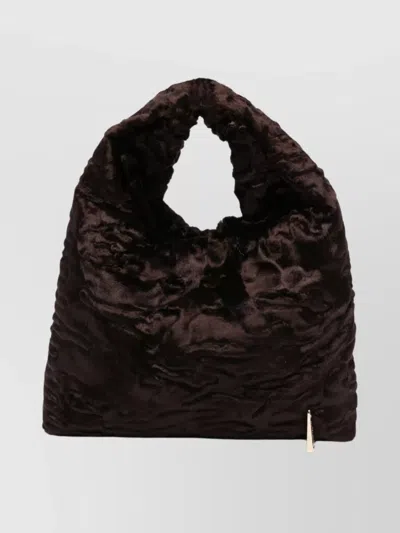 La Milanesa Small Shoulder Bag Featuring Metallic Detail In Brown