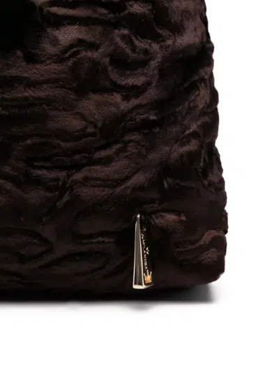 La Milanesa Small Shoulder Bag Featuring Metallic Detail In Brown