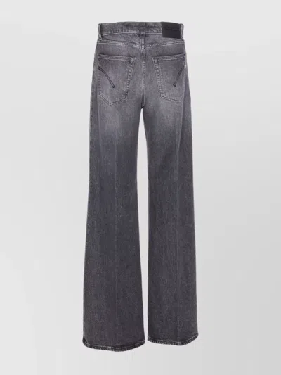 Dondup Wide-leg Trousers With Pockets And Loops In Gray
