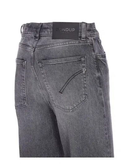 Dondup Wide-leg Trousers With Pockets And Loops In Gray