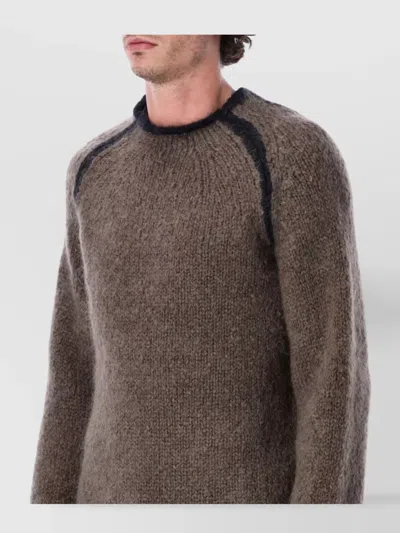 Our Legacy Rider Roundneck Shirt Steel Mohair In Brown