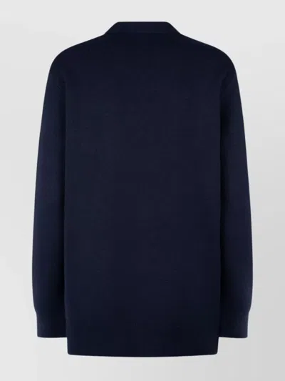 Loewe Button-fastening Asymmetric Cardigan In Blue