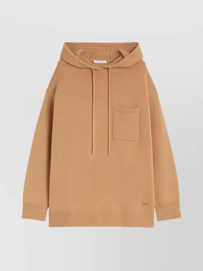 Max Mara Wool And Cashmere Hoodie In Neutral