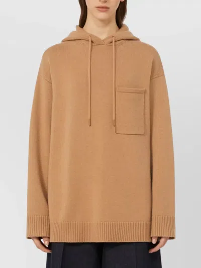 Max Mara Wool And Cashmere Hoodie In Neutral