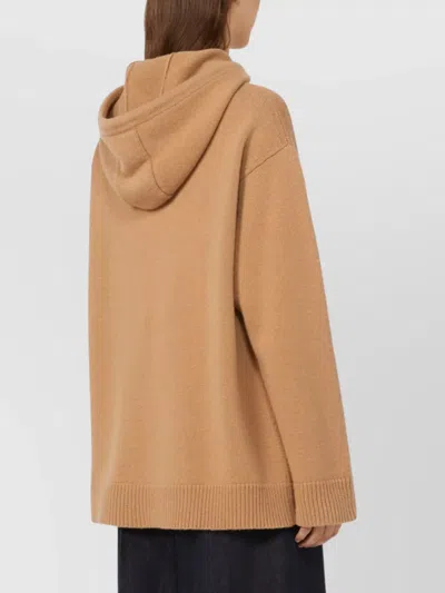 Max Mara Wool And Cashmere Hoodie In Neutral