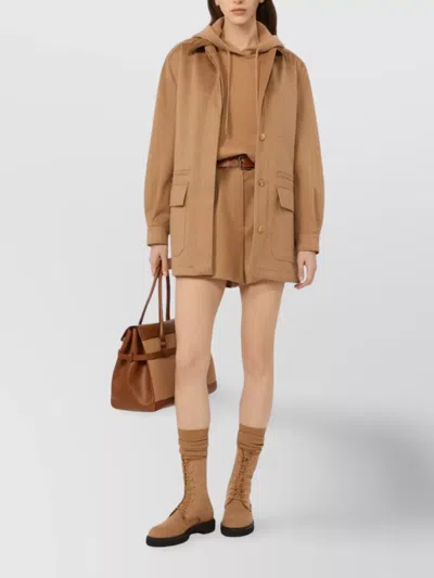 Max Mara Wool And Cashmere Hoodie In Neutral