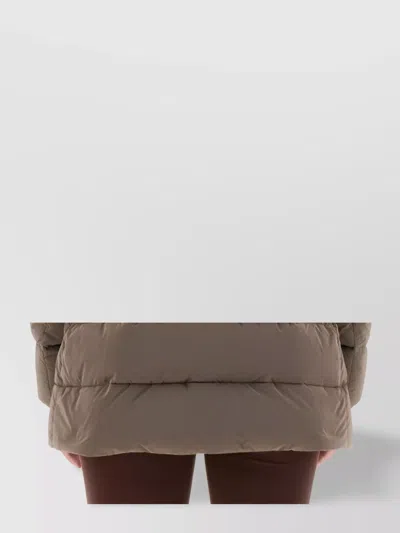 Moorer Trapeze-line Down Jacket With Detachable Fox Fur Collar In Neutral