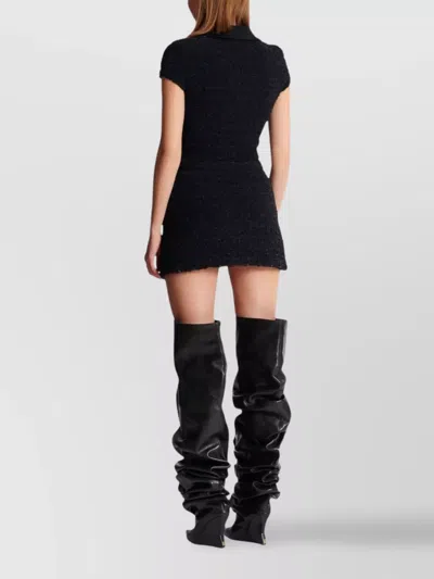 Balmain Tweed Mini Skirt In Black