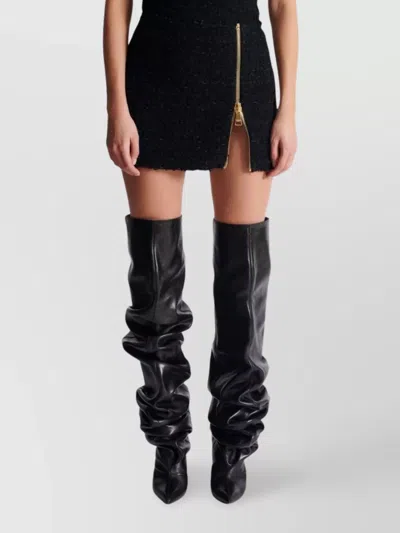 Balmain Tweed Mini Skirt In Black