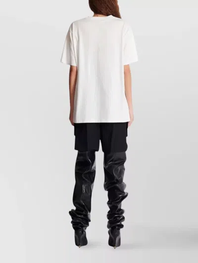 Balmain Short-sleeved T-shirt With Leopard Print In White