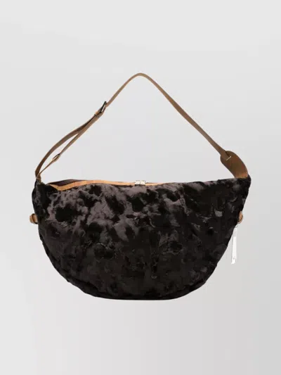 La Milanesa Fur-effect Half-moon Shoulder Bag