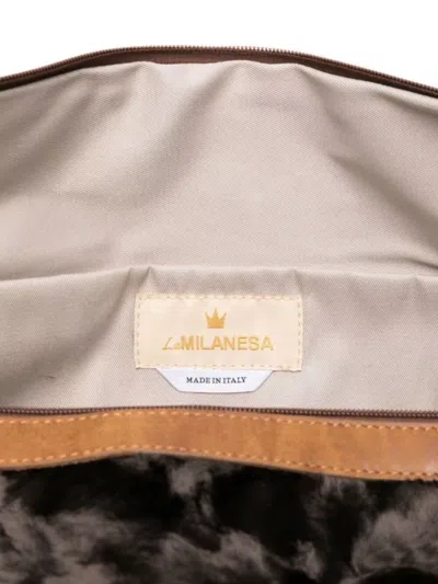 La Milanesa Fur-effect Half-moon Shoulder Bag