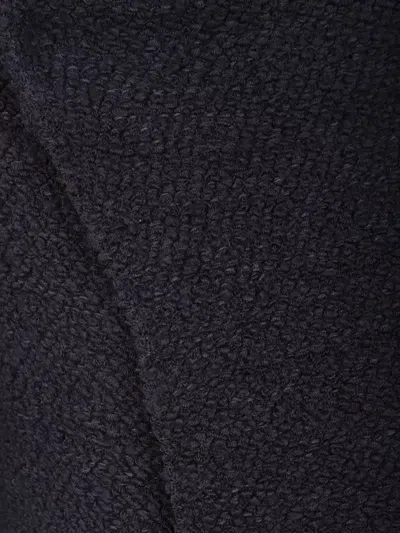 Alberta Ferretti Asymmetric Wool Blend Jacket With High Neck In Black