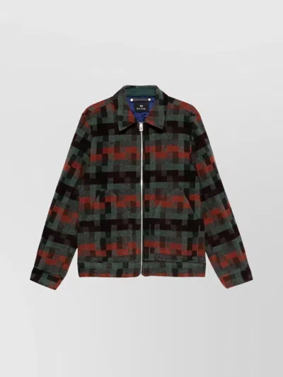 Paul Smith Geometric Pattern Wool Jacket Design In Multi