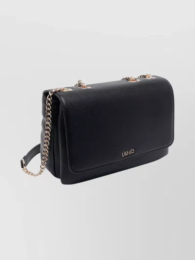 Liu •jo Adjustable Chain Strap Shoulder Bag In Black