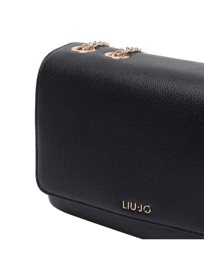 Liu •jo Adjustable Chain Strap Shoulder Bag In Black