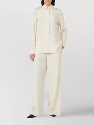 Max Mara Top With Front Stitch Pattern And Long Sleeves In Neutral