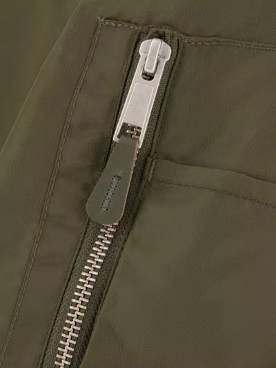 Entire Studios Nylon Padded Bomber Jacket With Ribbed Cuffs And Pockets In Green