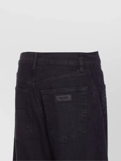 Liu •jo Stylish Trousers With Strass And Studs In Black