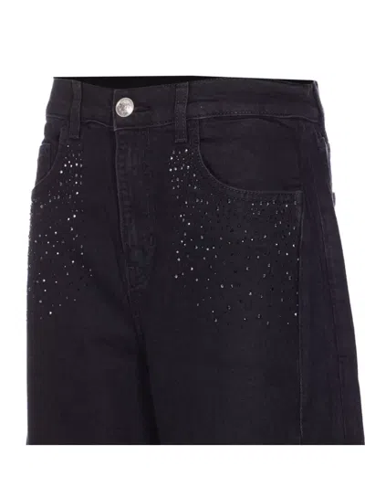 Liu •jo Stylish Trousers With Strass And Studs In Black