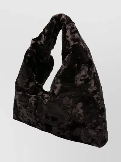 La Milanesa Large Triangle Shoulder Bag With Top Handle In Brown