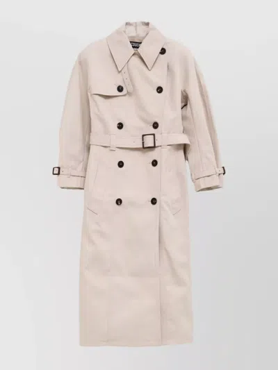 Jacquemus Tailored Coat With Belt And Pockets In White
