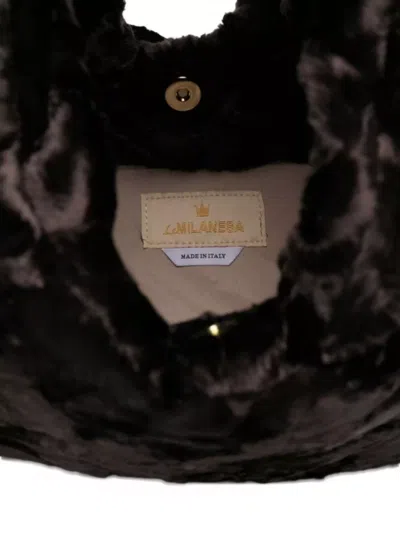 La Milanesa Large Triangle Shoulder Bag With Top Handle In Brown