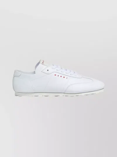 Marni Leather Lace-up Sneakers In White