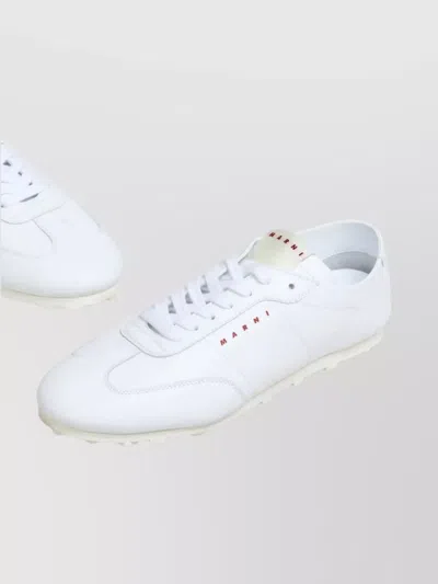 Marni Leather Lace-up Sneakers In White
