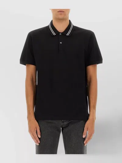 Alexander Mcqueen Polo Shirt With Logo On The Collar In Black