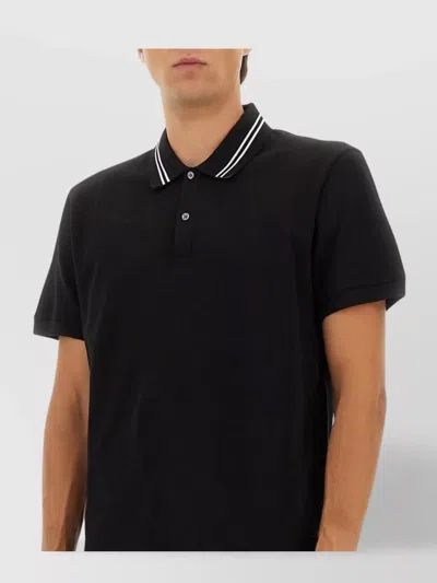 Alexander Mcqueen Polo Shirt With Logo On The Collar In Black