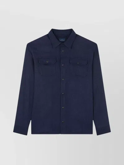 Paul & Shark Tailored Jacket With Chest Pockets And Long Sleeves In Blue