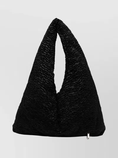 La Milanesa Large Triangle Shaped Shoulder Bag In Black