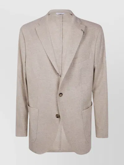 Boglioli Tailored Jacket With Front Pockets And Back Vent In White