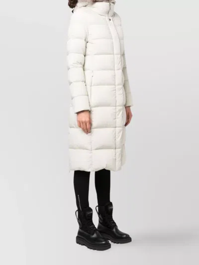 Moorer Zagara Long Down Jacket With Hood And Fur In Gray
