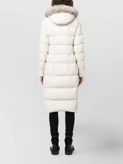 Moorer Zagara Long Down Jacket With Hood And Fur In Gray