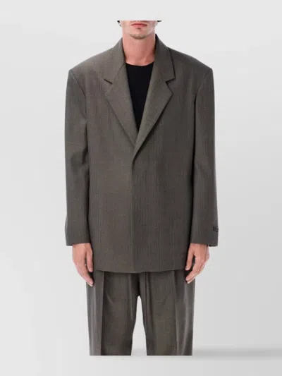 Fear Of God Grey Single-breasted Wool Blazer In Gray